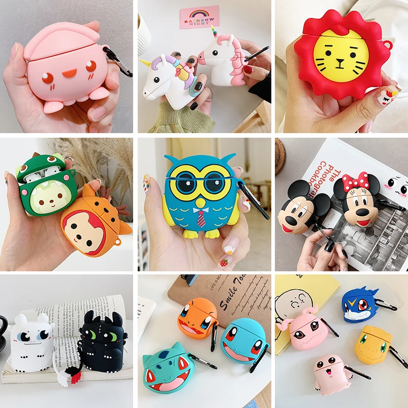 

Wireless Bluetooth Earphone Cartoon Cute case For Apple Airpods 2 Headset Silicone leather Protective box For Airpod accessories