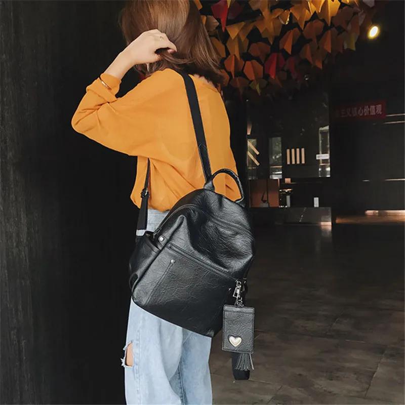 Beibaobao Простой Модный женский рюкзак для студентов сумка дорожная сумка Mochila с бахромой feminina bolso mujer рюкзак женский