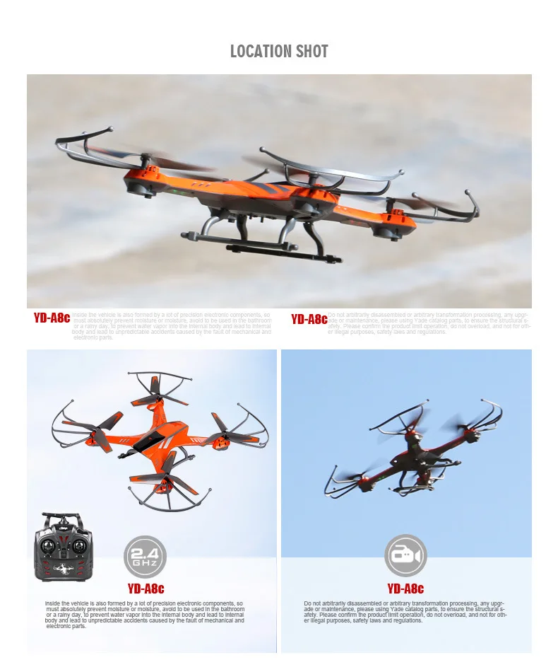 Ya Gotta A8c Aerial Photography Remote-control Four-axis Aircraft Aviation Model Counter Attack the Multi-Rotor Helicopter Plane