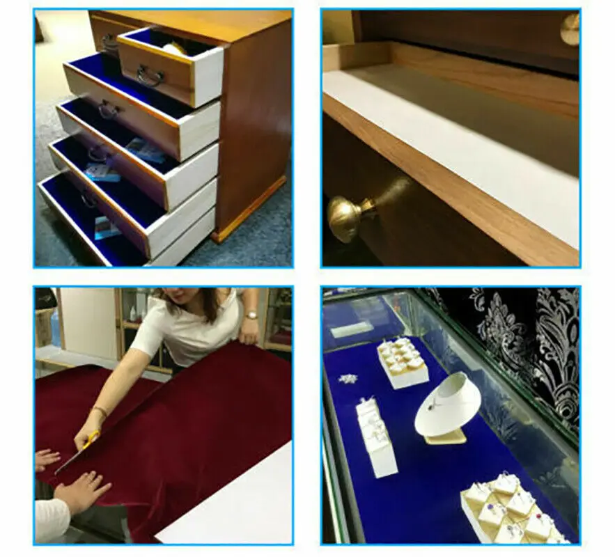 Fabric Adhesive Velvet Sheets with Sticky Glue Back for Art Craft Jewelry Box Liner Furniture Protector Pads Water Resistant DIY