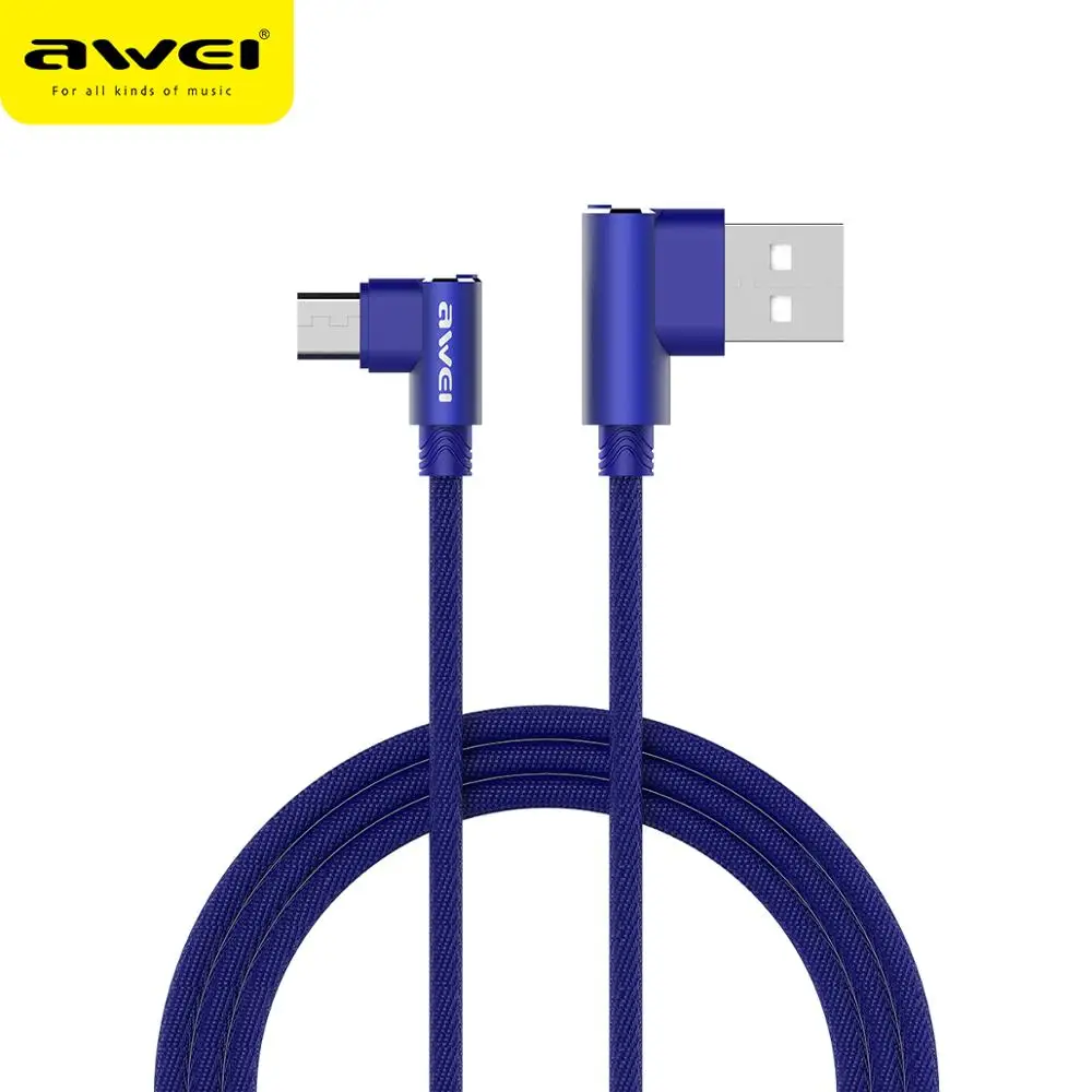 Awei CL-56 USB 90 градусов 1,2 м Быстрая зарядка usb-кабель кабель для передачи данных Быстрая зарядка микро зарядное устройство для телефонов Android для Xiaomi Redmi