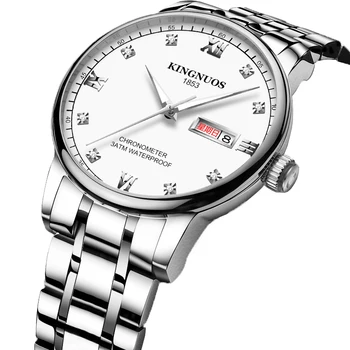 

Men Quartz Watches Luminous Business Stainless Steel Waterproof Wrist Watch Relogio Masculino Men Clock Week Date Display Watch