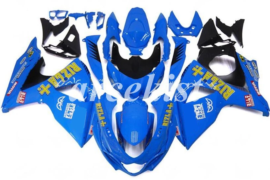 Инъекций ABS Полный обтекатели комплект подходит для Suzuki GSXR1000 K9 2009 2010 GSX-R1000 09, 10, 11, 12, 13, 14, 15, 16 лет тела комплект синего цвета