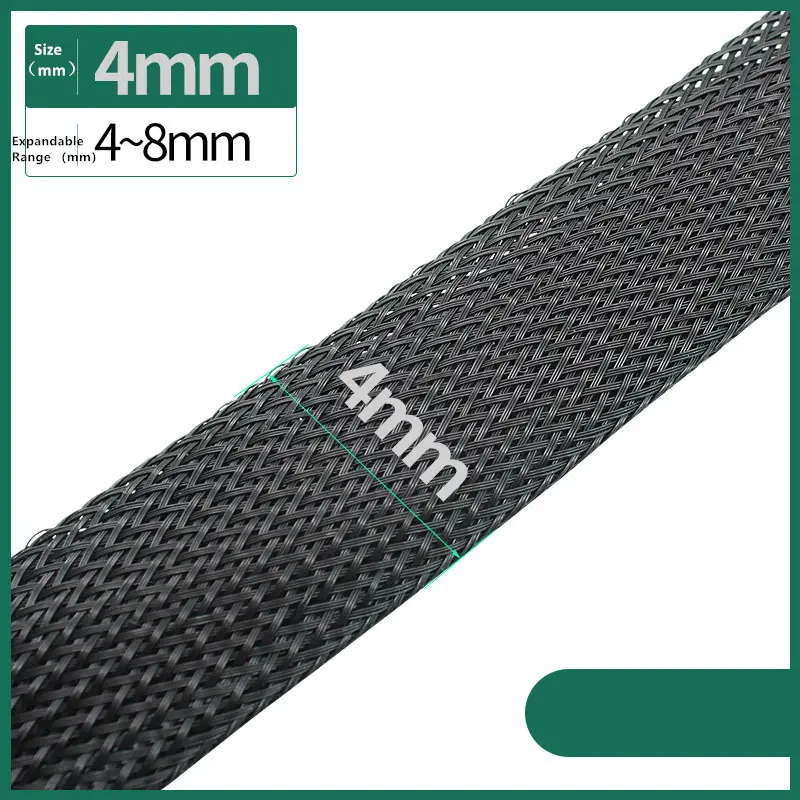 Dropship 1/5/10/50/M Black Insulated Braid Sleeving 4/6/8/10/12/14/20/25mm Tight PET Wire Cable Gland Protection Cable Sleeve - Image 14