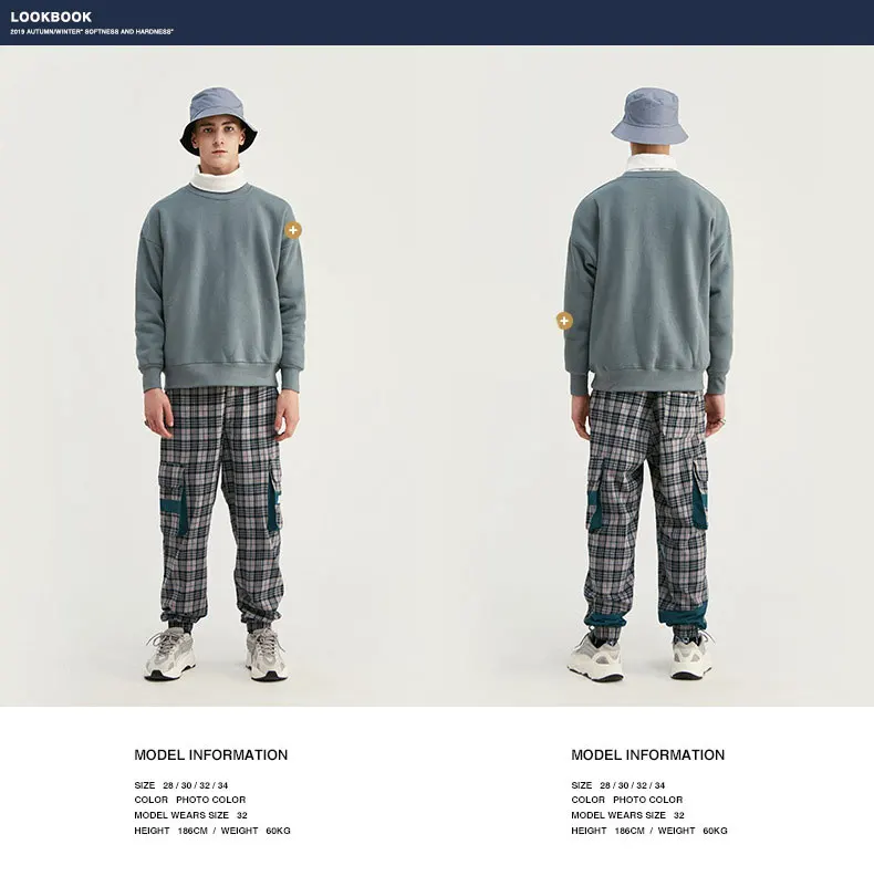 Fionto Men's Wear Fall Winter Personal Pocket Stitching Retro Style Stripe Men's Leisure Pants