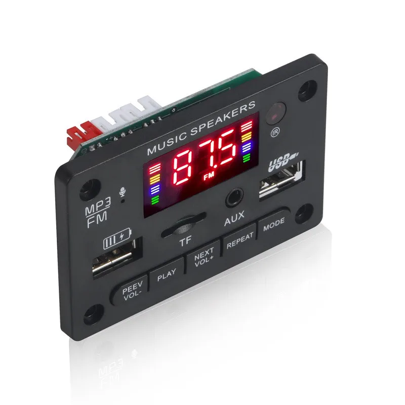 12V Bluetooth-Compatible MP3 decoder board color screen with recording call motherboard with bluetooth-Compatible JX-810BT