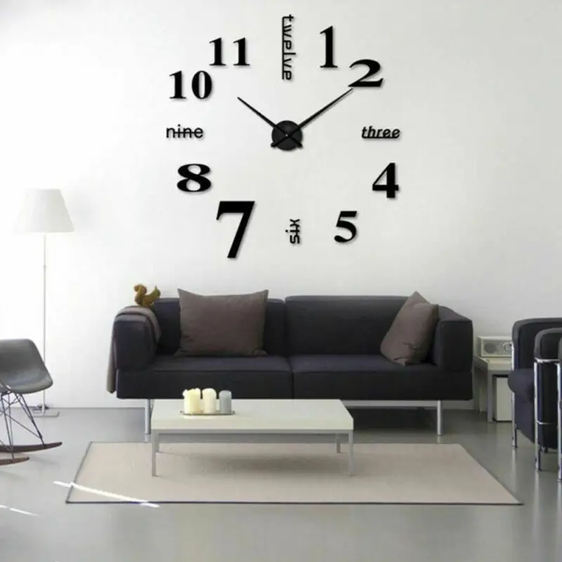 

Modern Style DIY Analog 3D Mirror Surface Large Number Wall Clock Sticker Home Decor