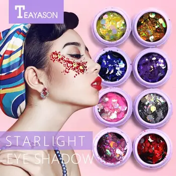 

Violet Macarons Sequins Glitter Shimmer Diamond 8 Colors Eye Shiny Skin Highlighter Face Body Glitter Festival Make TSLM2