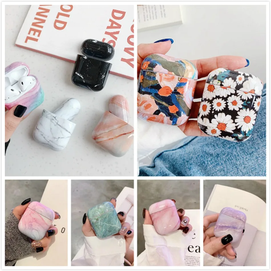 

Bluetooth Wireless Headphone Case For Airpods Cases marble Case For Airpods 2 Protective Cover For Apple Airpod Anti-drop Coque