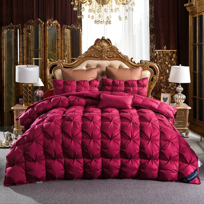Роскошное покрывало наполнитель зимний гусиный пух одеяло теплое стеганое одеяло с 2,7~ 4,9 кг наполнитель покрывало на кровать - Цвет: 8