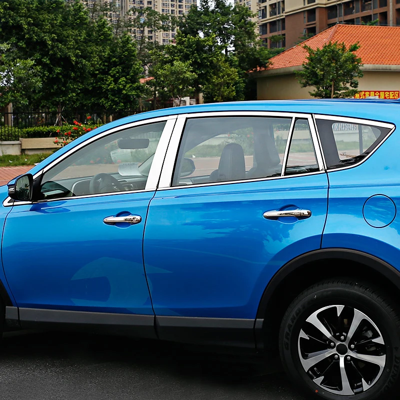 Автомобильный Стайлинг, наклейка на колонну для Toyota RAV4 XA50 XA40, 2013-Н. В., оконная накладка, внешняя отделка кузова, хромированный аксессуар
