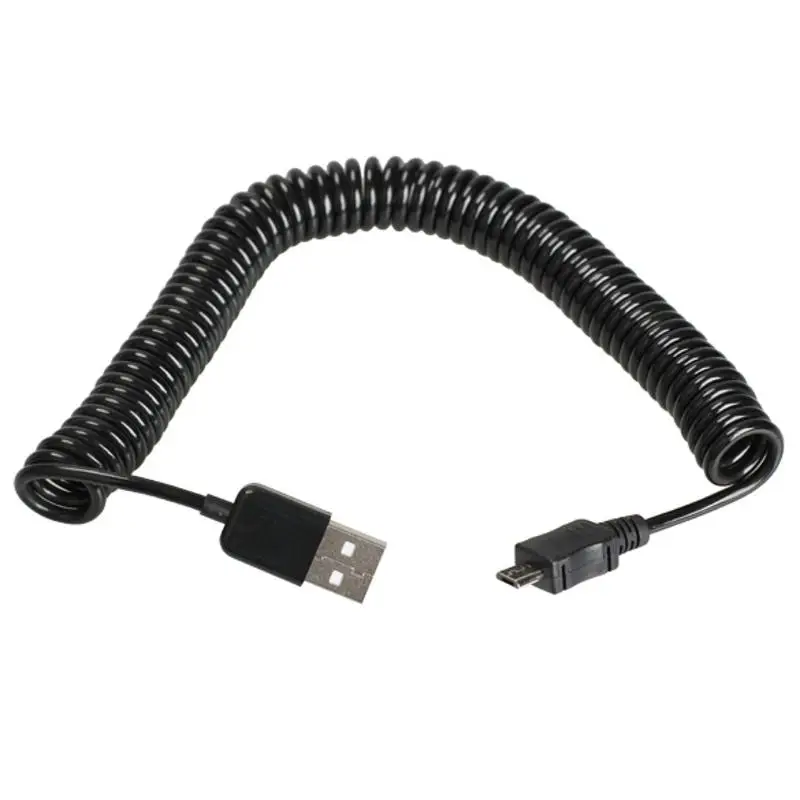 Спиральный USB 2 0 A папа к Micro B 5Pin адаптер пружинный кабель | Электроника