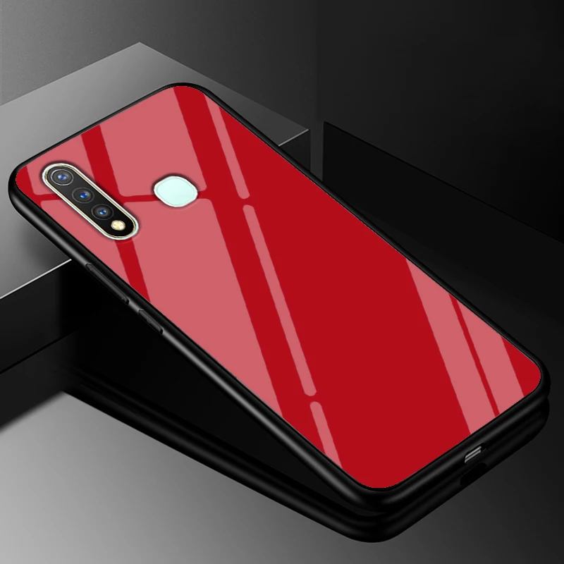 1 ДЛЯ Vivo Y19 чехол 6,53 ''закаленное стекло твердая задняя крышка для Vivo Y19 чехол Y 19 полный защитный чехол для телефона s силиконовый бампер - Цвет: 1