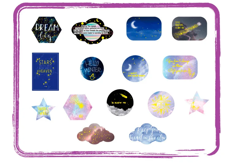 60Pcs/Pack Star Yan series sticker For Kids DIY Diary Scrapbooking Photo Albums - Цвет: F