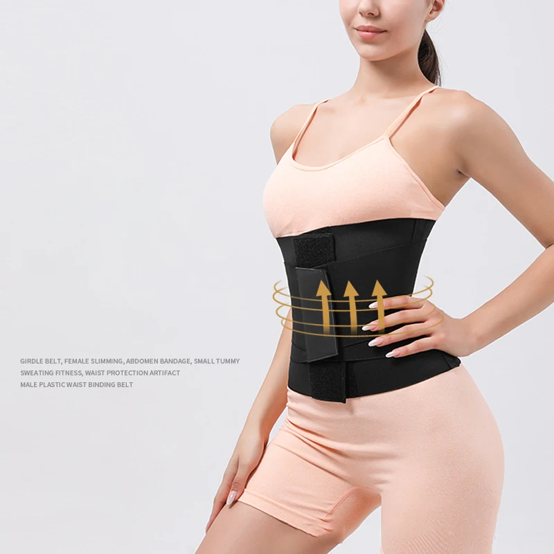 Zwarte verstelbare taille trainerriem Fiess Sport Taille Ondersteuning Body Shaper Oefening Zweet Tailleband Elastisch Lumbale korset_voghion.com