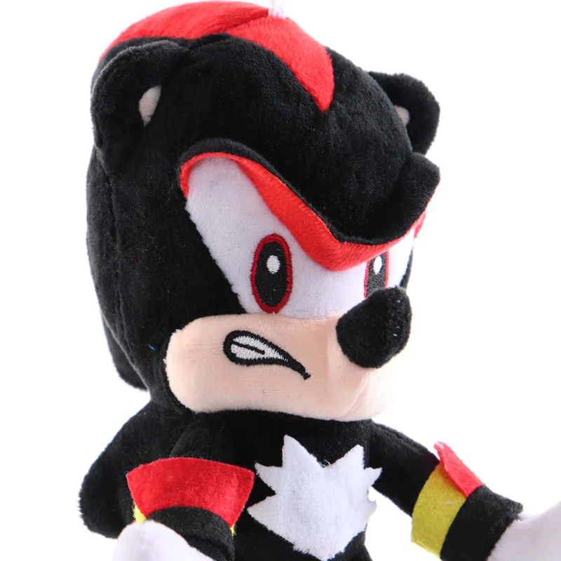 28cm Sonic Plush Doll Black Blue Yellow Hedgehog Soft Stuffed Toy Hot Game Shadow Knuckles Tails For Children Christmas Gifts
