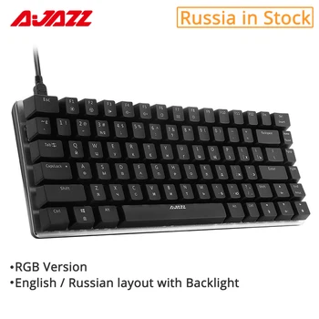 

Ajazz AK33 82 keys Mechanical Gaming Keyboard Russian / English layout, RGB backlight, Blue / Black Switch