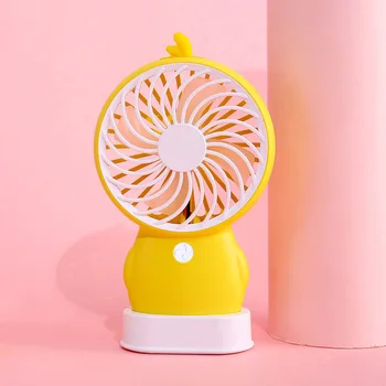 

Cartoon Duckling Penguin Mini Handheld Portable Fan Usb Mute Second Gear Vigorous Four-Leaf Fan 5V