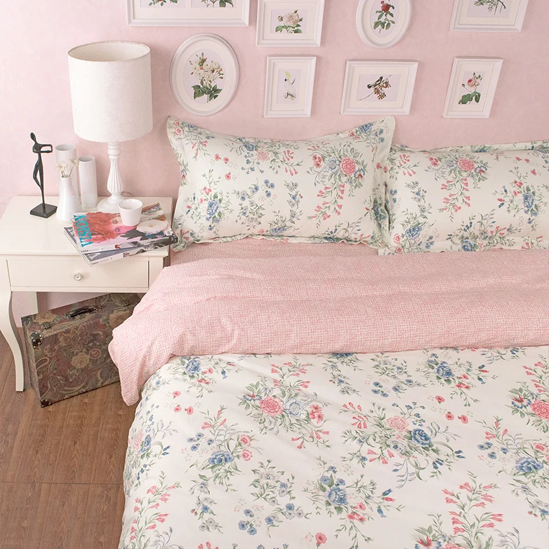 BIG Sale fashion bed linen pastoral bedding set flower print duvet cover classic bed sheet elegant home bedding bed cover