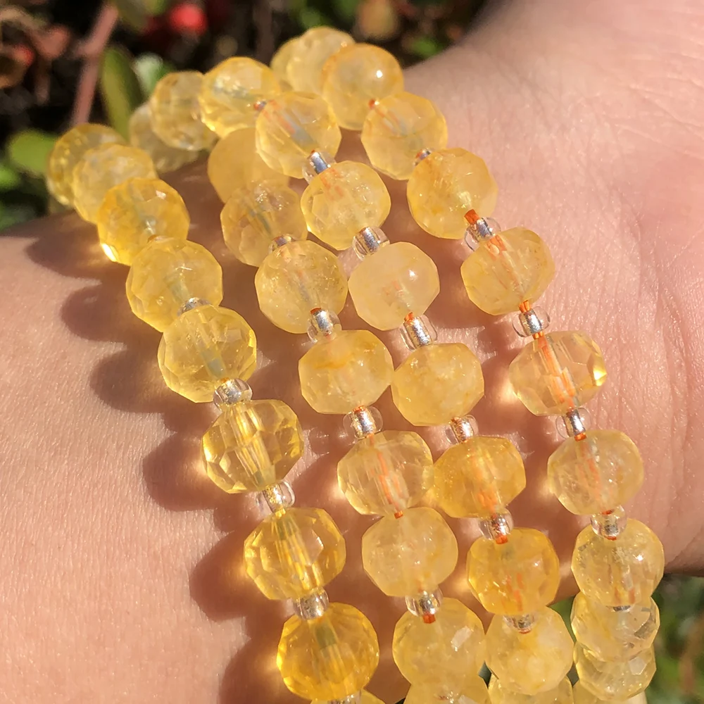 Natural Citrine Beads for Making Handmade Jewelry, Bracelet Making Beads,  Faceted Beads Jewelry, Droplets Beads Strands, Drilled Beads 