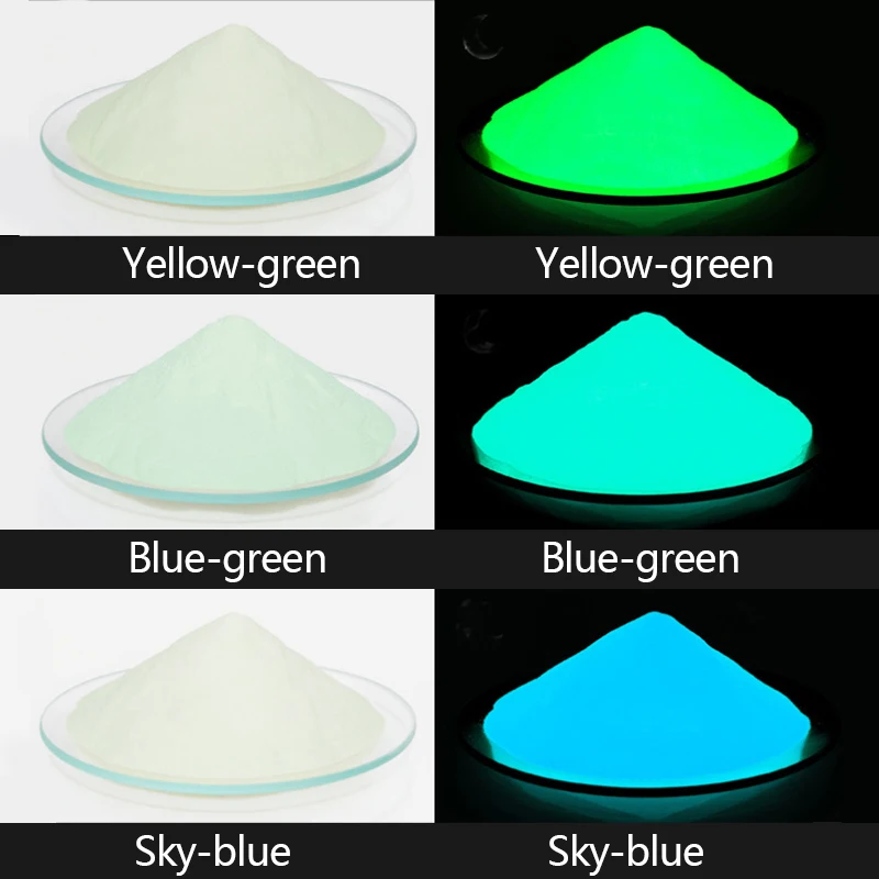 

30g Neon Phosphor Colorful Phosphor Glowingin The Drak 14 Colors Dust Luminous Pigment For DIY Crafts Halloween Dress Up Prop