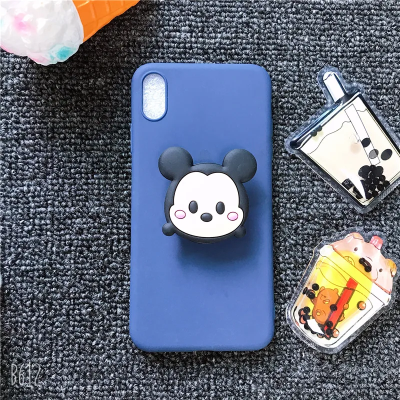 3D с героем мультика Минни гибкий держатель Подставка для телефона чехол для Samsung Galaxy S6 S7 край S8 S9 плюс S10 5G S10E Lite Мягкий силиконовый чехол - Цвет: Cute Mickey