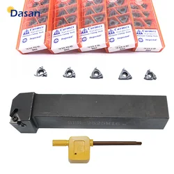 Conjunto de ferramentas de giro para rosca externa, 16er ag60 ag55 a60 iso e ser1212h16 ser16vest16 20ser20k16 ser2525m16, inserções de carboneto