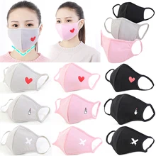 1 шт., мультистильная хлопковая маска для губ с рисунком аниме, Пылезащитная, моющаяся, черная маска для лица для мужчин и женщин, респиратор, розовый