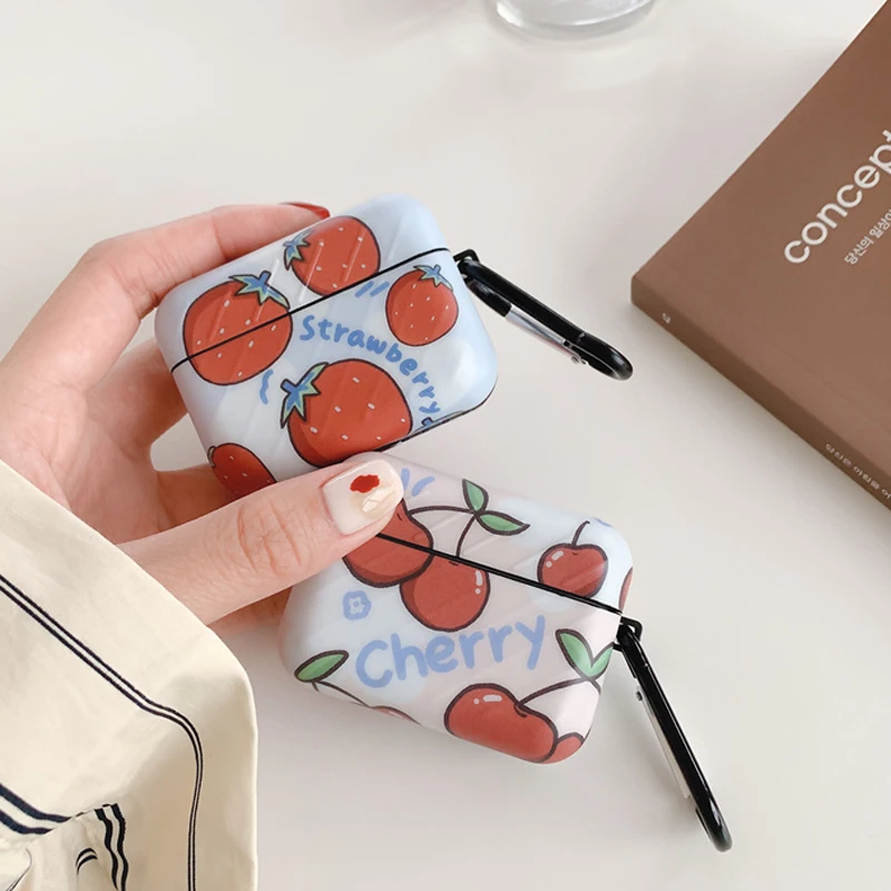

Cartoon Cherry Strawberry Case For Airpods Pro IMD Bluetooth Earphone Protective Cover Wireless Headset Sleeve