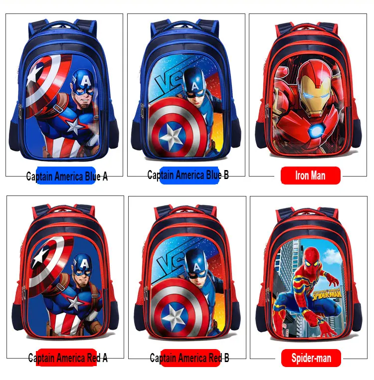 MARVEL Мстители Железный человек Человек паук школьные сумки для мальчиков и