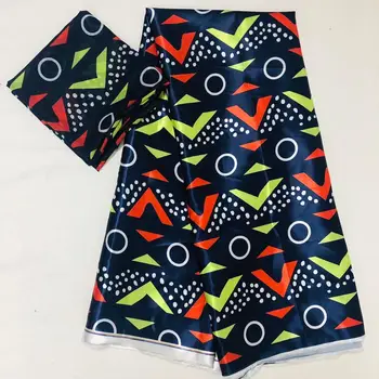 

Popular Wax fabric Top Quality Printed Silk wax cloth African Wax Prints Fabric 4+2yards/lot for Party Dress SM30