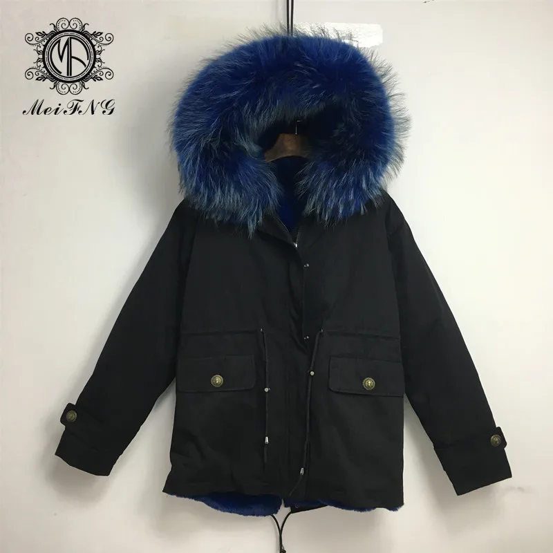 Winter Fashion Women Really Fur Collar Artificial Black Short Coat | Женская одежда