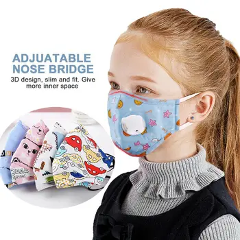 

Washable Child Reusable Anti-fog Protective Face Cover Shield Mask Respirator with Replaceable Carbon Filter For Kids