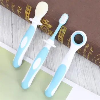 

1 Set Baby Silicone Toothbrush Manual Soft Toothbrushes with Protective Baffle for Toddler Kids