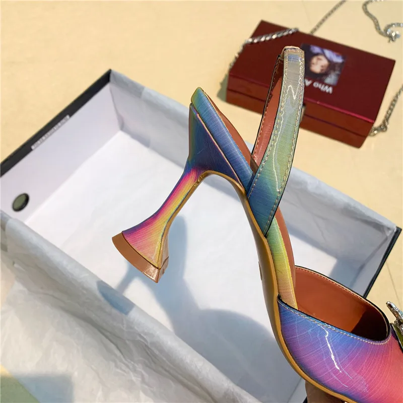 2020 New Thin Heel Sun Flower Lady Sandals Shoes Fashion Summer Mixed Color Gladiators Summer Sandals Shoes For Woman High Heels (6)