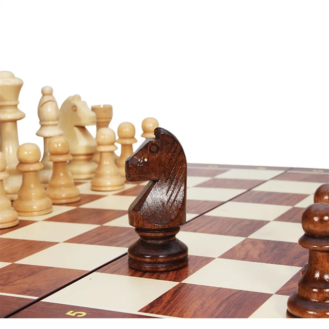 Jogos de tabuleiro de madeira conjunto de xadrez família luxo grande  profissional dobrável feito à mão xadrez madeira jogo de xadrez avançada  idéia jogos - AliExpress
