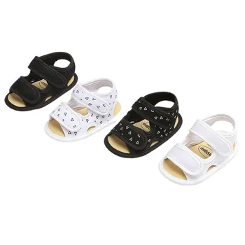 

New Baby Canvas Moccasins Children Summer Boys Fashion Triangle Print Sandals Sneakers Infant Shoes 0-18M Baby Sandals