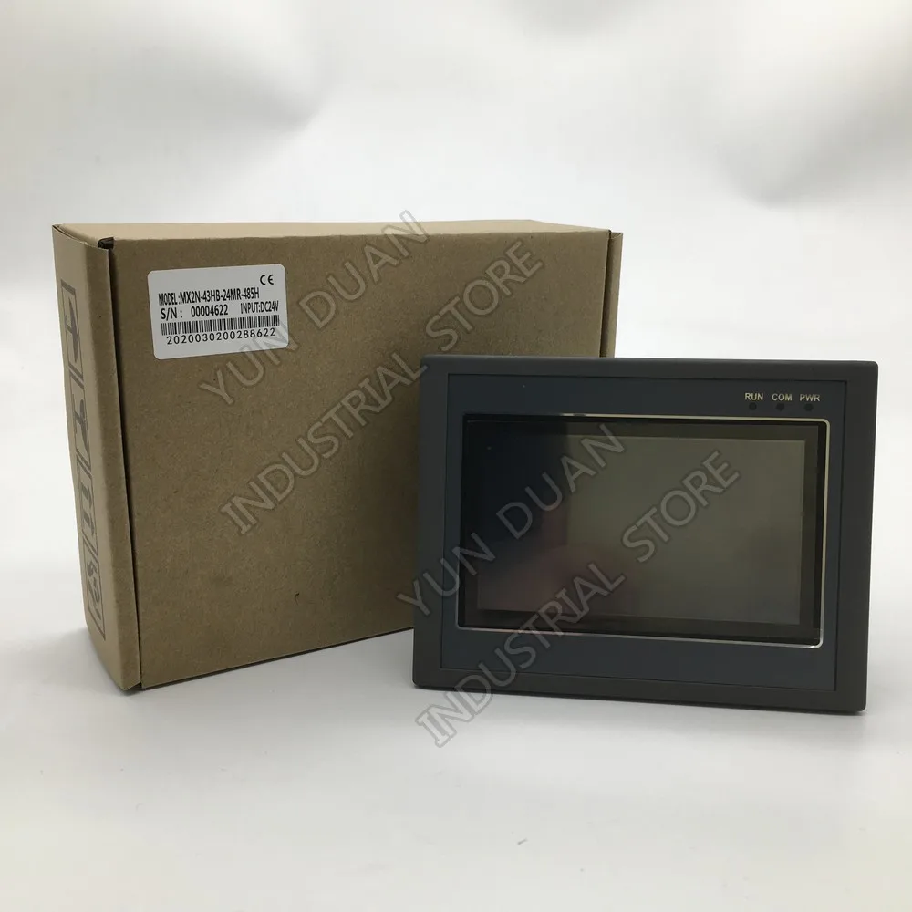 

4.3'' HMI PLC All-in-one Integrated CPU Controller 4.3Inch Touch Panel DC24V Relay Output Digital I/O 12DI 12DO RS232 RS485 FX2N