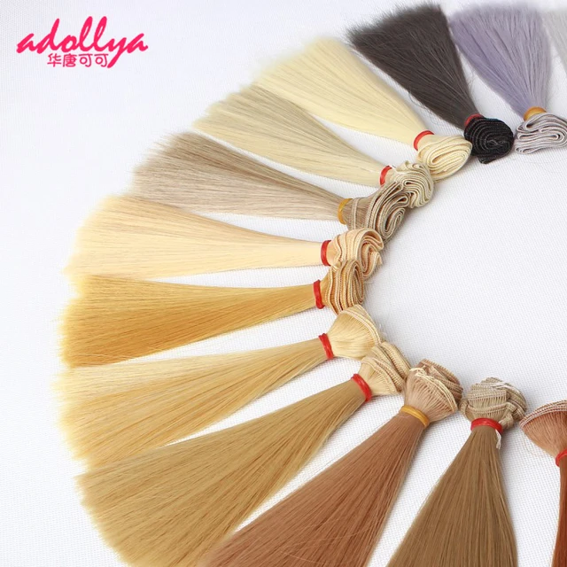 Adollya BJD Hair For Dolls DIY Doll Accessories Wigs Straight Hair High-Temperature Toys For Girls 15*100cm Tress For Dolls Hair 1