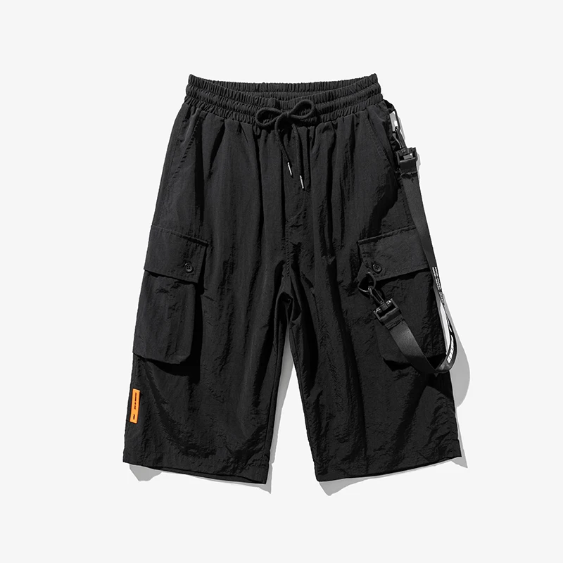 

2020 Men Hip Hop Men Cargo Shorts Streetwear Harajuku Joggers Ribbon Men Casual Shorts Homme