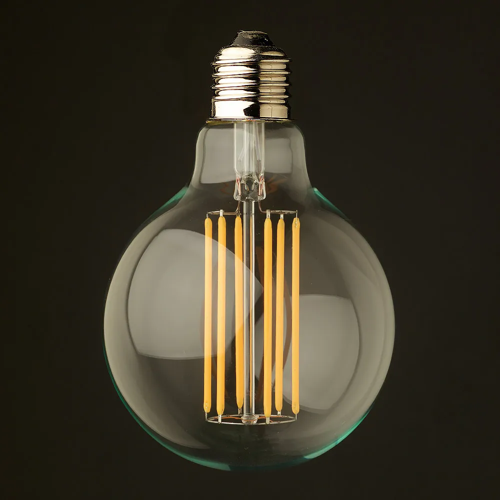 Винтажный светодиодный светильник накаливания, Edison G125 стиль, золотой оттенок молока, мороз. 6 Вт, 8 Вт, 16 Вт, 2200K(супер теплый), 110 В 220В переменного тока, с регулируемой яркостью