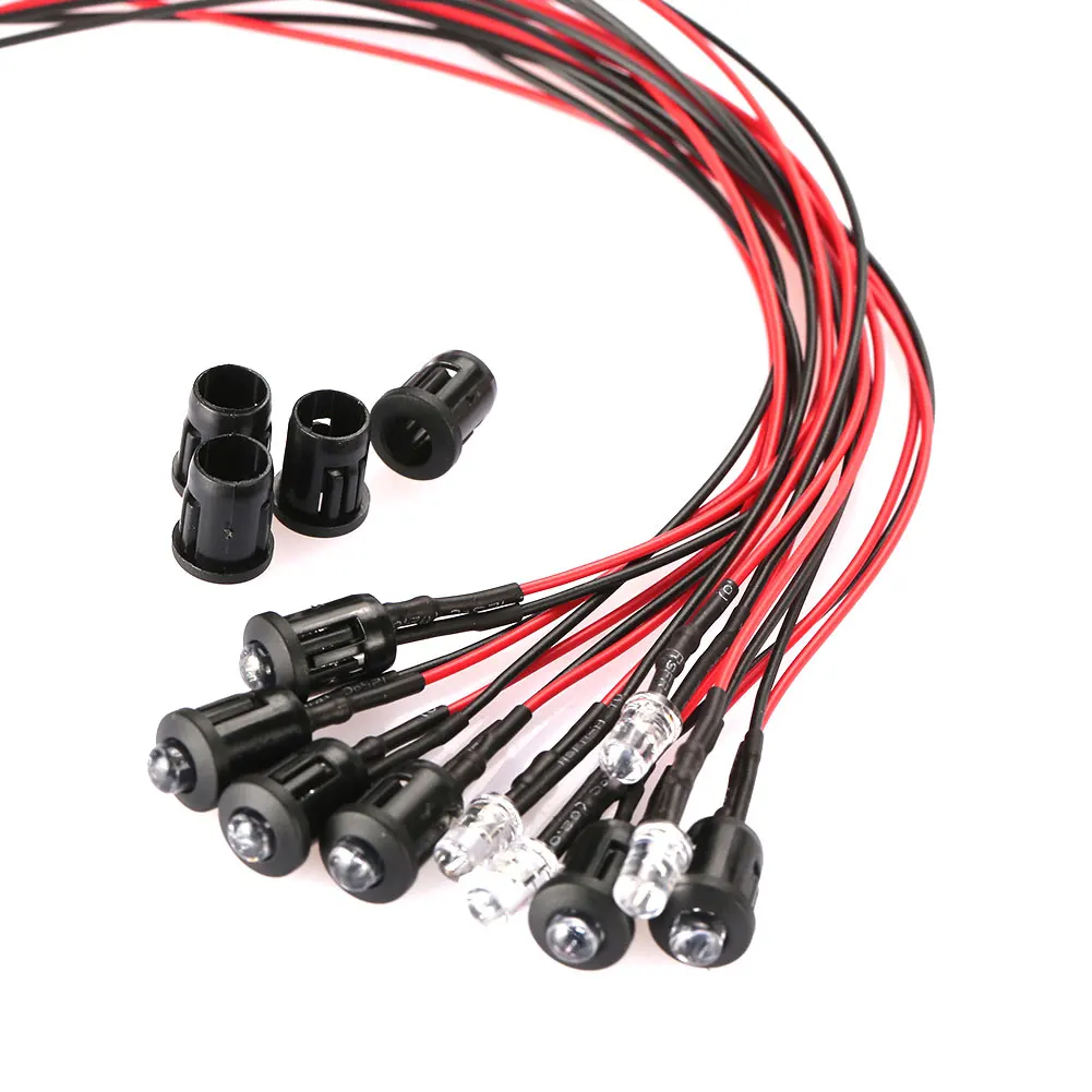 Flexible Indicator Light DC 12V Household Lighting Fixture Replacement Wired Lamp 10PCS 5MM Car Decoration LED Bulb Furniture