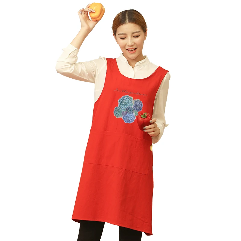 Kitchen Household Anti-fouling work clothes Cute Aprons Cooking Housework Adult men and women Apron Smock Print Logo