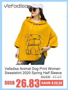 Vefadisa Plus Size Letter Print Women T-shirt 2020 Autumn Hooded Long Sleeve T-shirt Casual Pullover Women T-shirt QYF3716