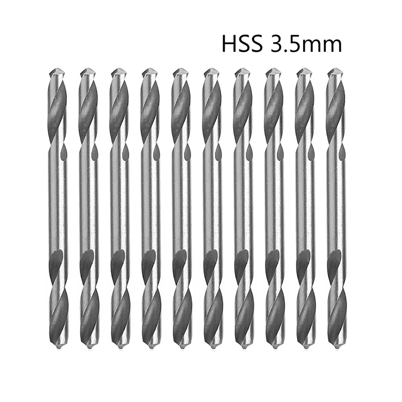 3.0-5.2mm 10pcs HSS Straight Shank Double End Twist Drill Bit Metalwork Tool Kit
