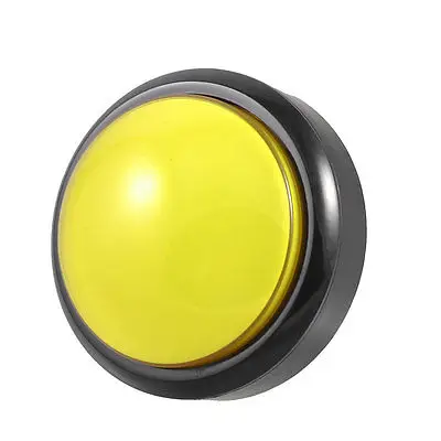 

Arcade Game AC 250V 3A SPST 2 Pins 79mm Dia Yellow Cap Push Button Switch