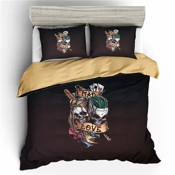 

A Bedding Set 3D Printed Duvet Cover Bed Set Suicide Squad Harley Quinn Home Textiles Bedclothes with Pillowcase #FPHL08
