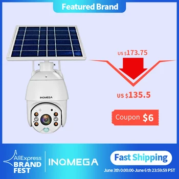 

INQMEGA 4G WIFI Solar IP PTZ Cameras Starlight full color IR vision P2P 4G sim card IR Vision dome camera Cloud storage camera