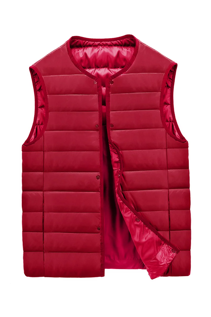 red CYSINCOS, новинка, мужские куртки, жилет без рукавов, зимний, мужской, теплый, пуховый жилет, Homme, Повседневный, уплотненный, жилет, Chalecos Para Hombre, 5XL - Цвет: red