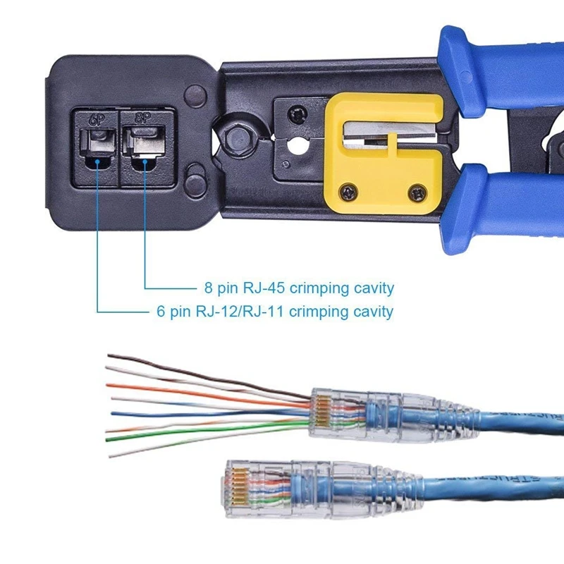 Обжимной инструмент RJ45, RJ11, RJ12, 6P, 8P, Ethernet, обжим, клещи ...